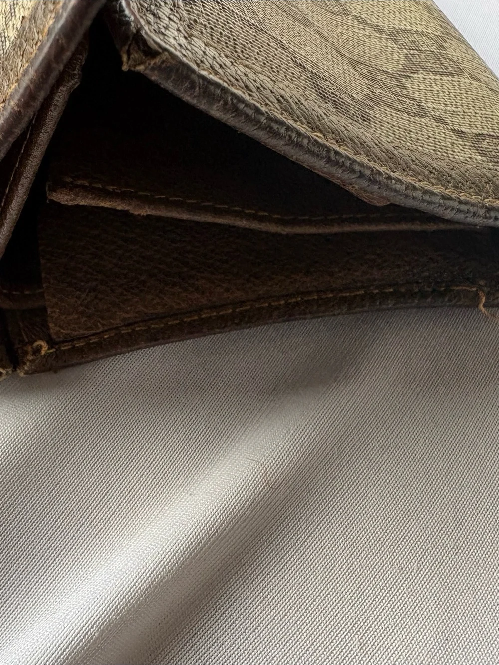 Gucci Beige and Brown GG Monogram Canvas Men's Wallet
